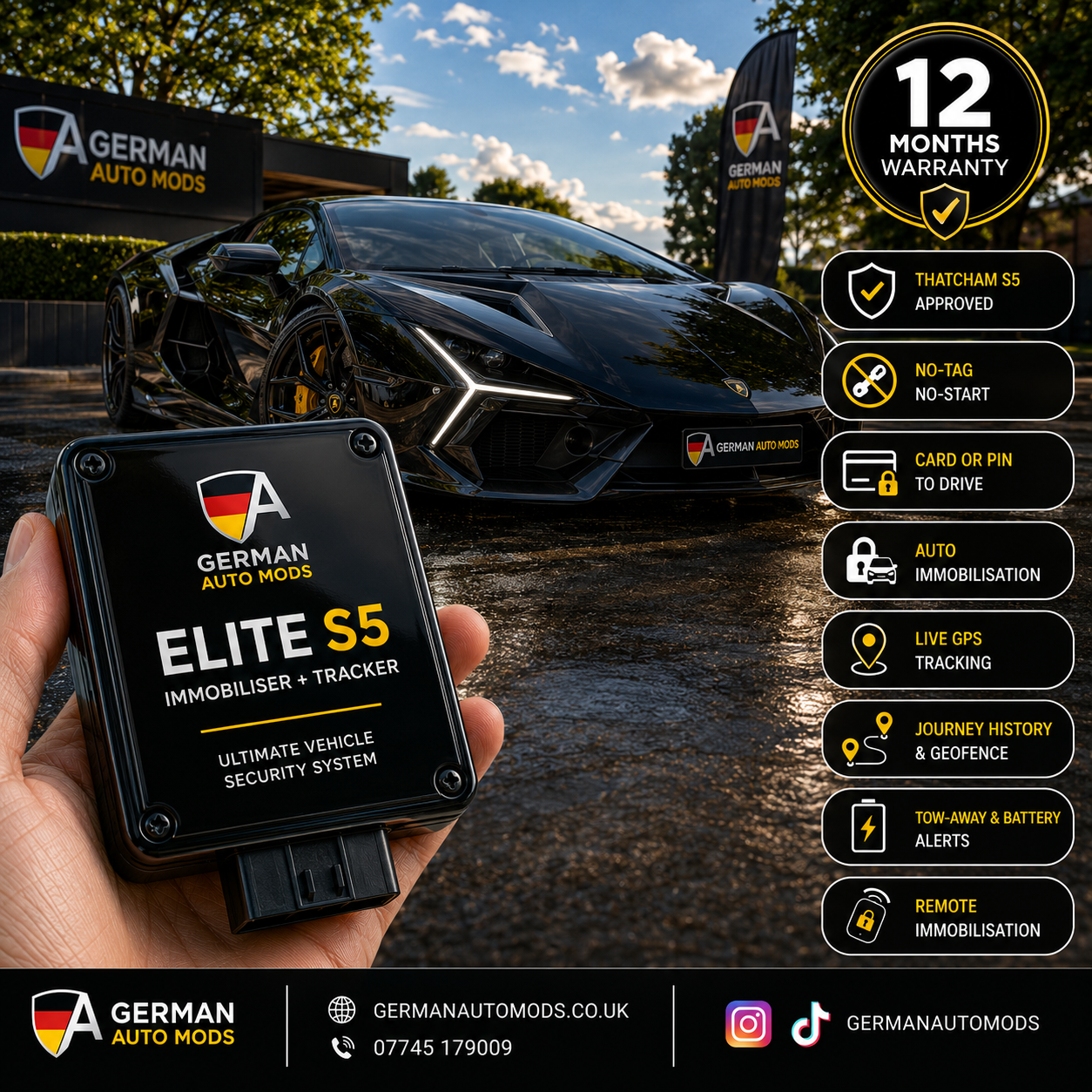 Elite Immobiliser with Insurance Approved Tracker