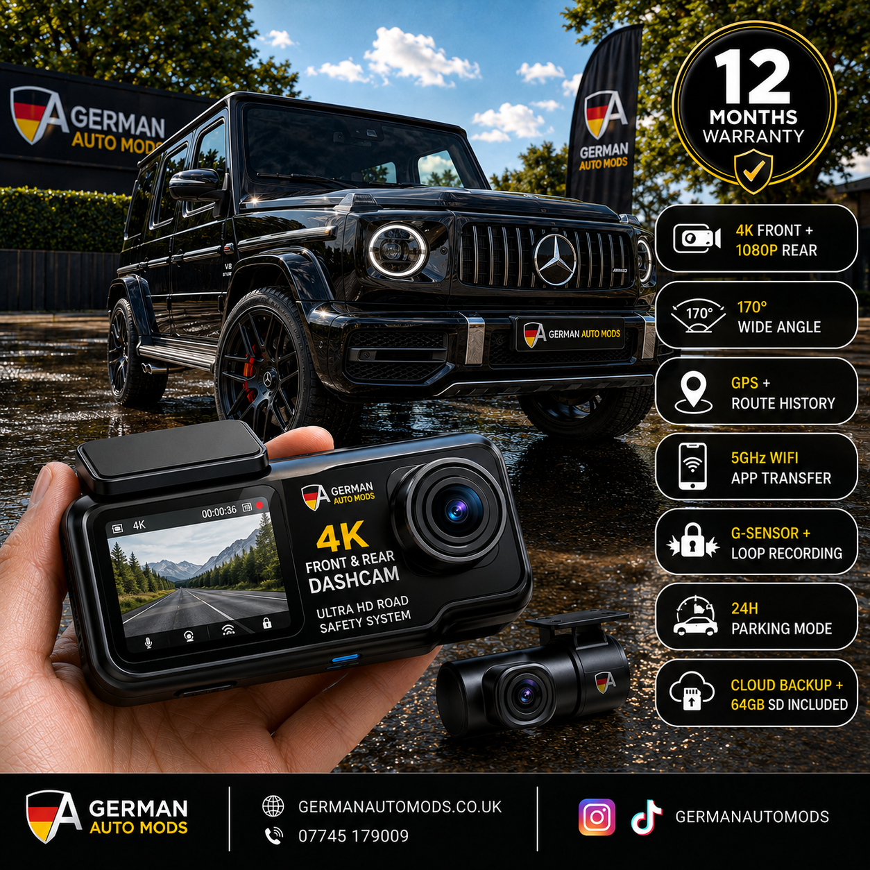 4K Front & Rear Dashcam